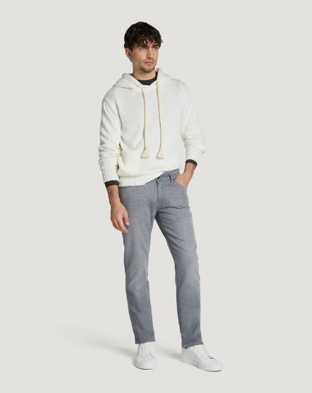 Pt Torino Jeans Swing in light grey denim Vendita Calda