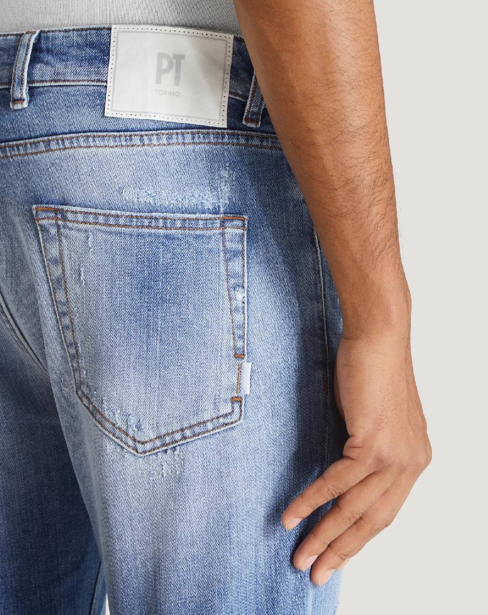 Pt Torino Jeans Rock in denim organico stretch Nuova