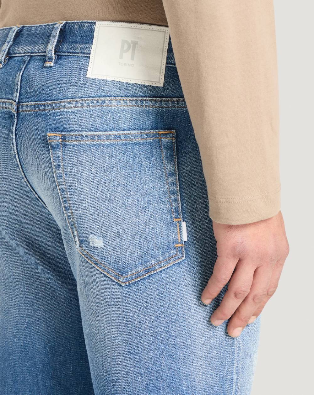 Pt Torino Jeans Reggae in denim stretch indigo Soddisfazione Garantita