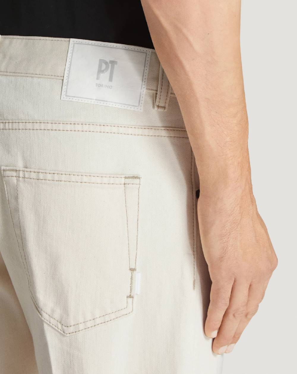 Pt Torino Jeans Dub in denim cimosato Consegna Veloce