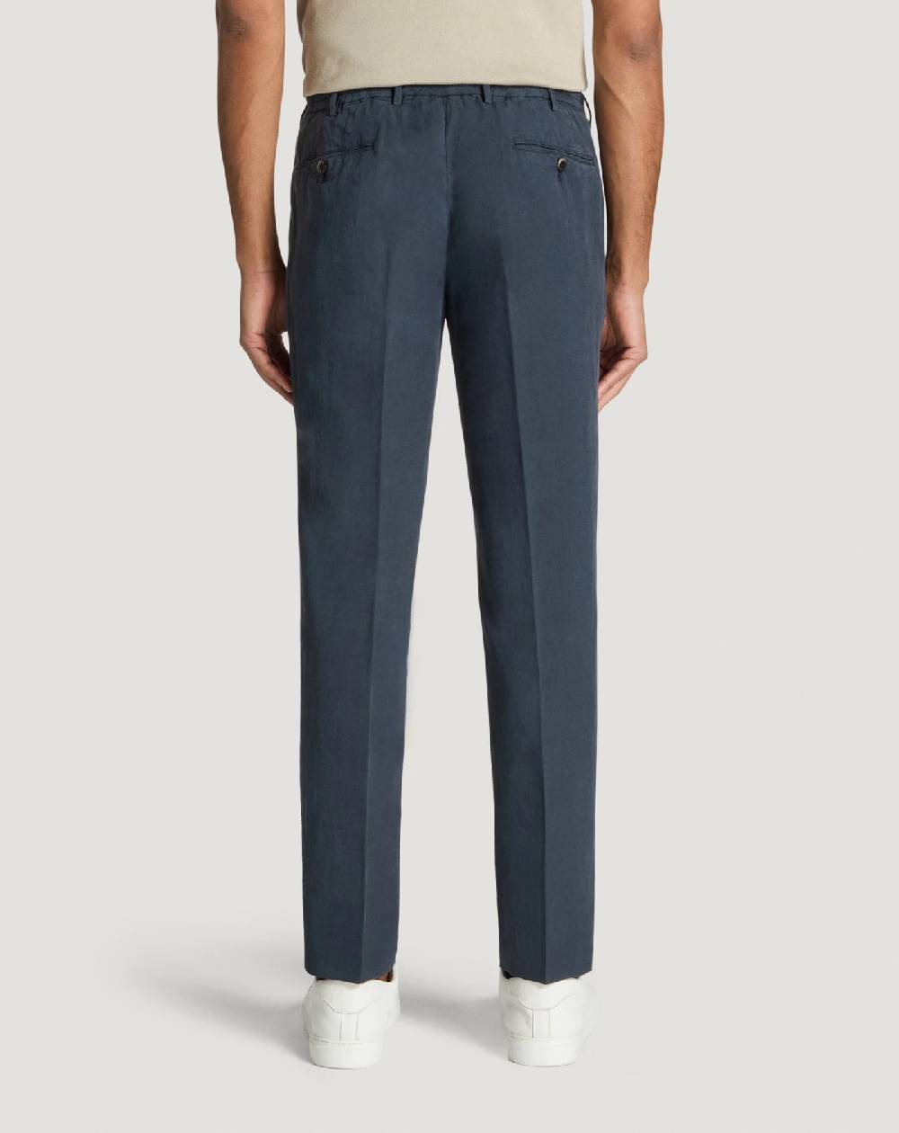 Pt Torino Pantaloni Slim in cotone e lino batavia Saldi