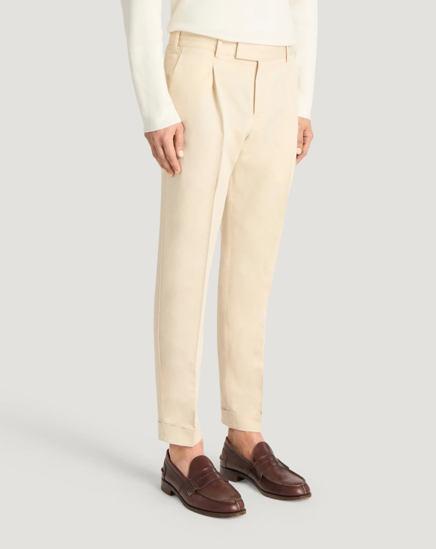 Pt Torino Pantaloni Rebel in gabardina di cotone e lino Moda