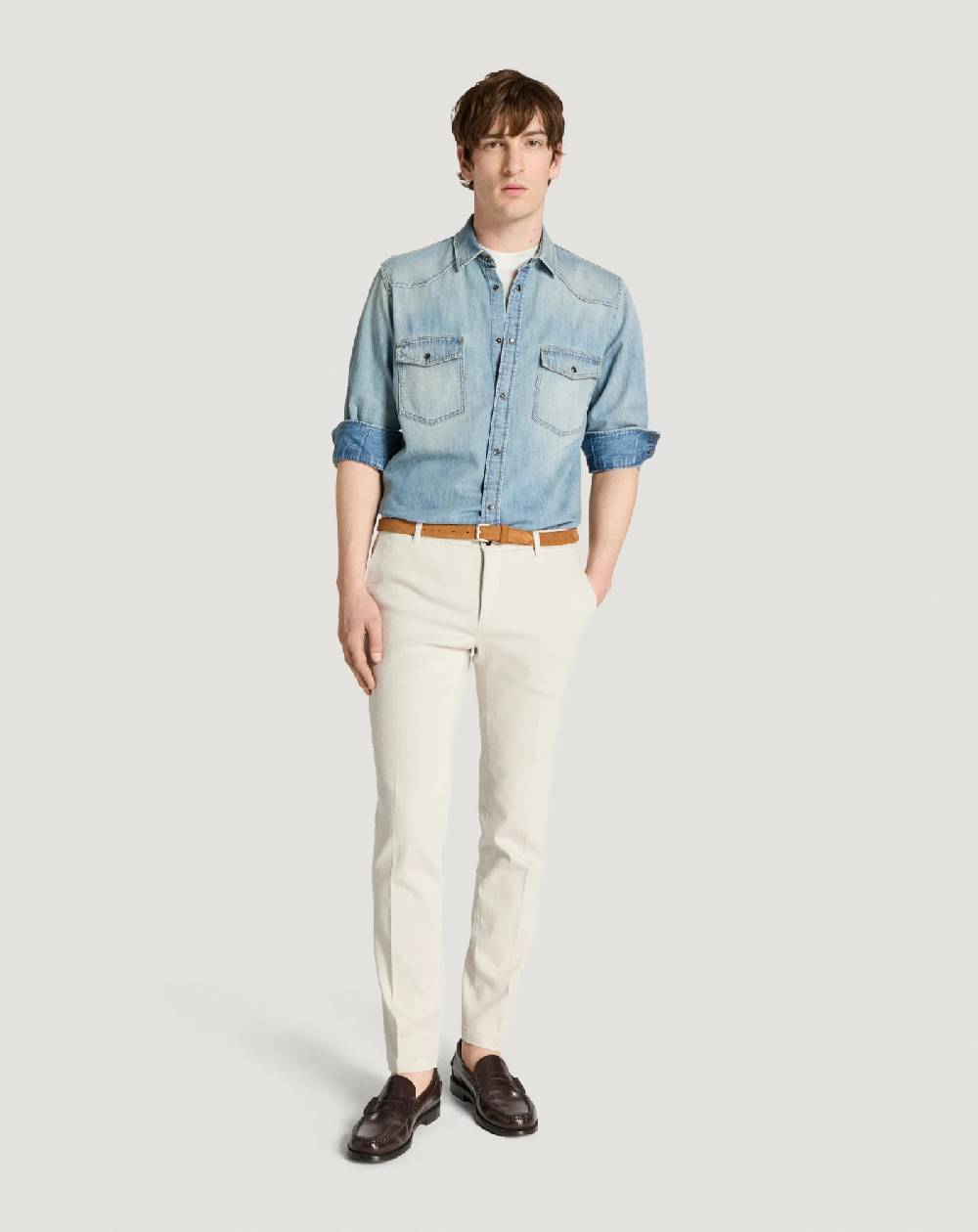 Pt Torino Pantaloni House in silky denim stretch Sconto