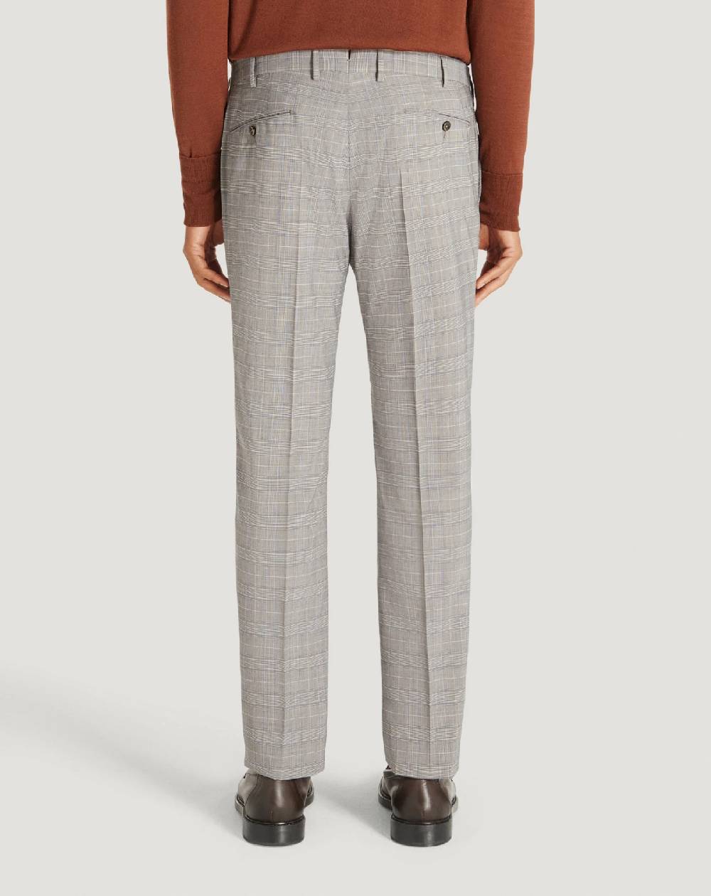 Pt Torino Pantaloni Superslim in tecno lana a quadri Vendite Flash