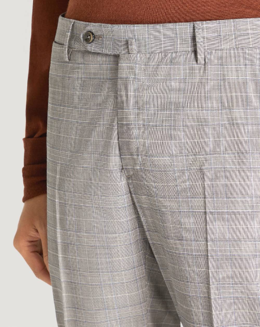 Pt Torino Pantaloni Superslim in tecno lana a quadri Vendite Flash