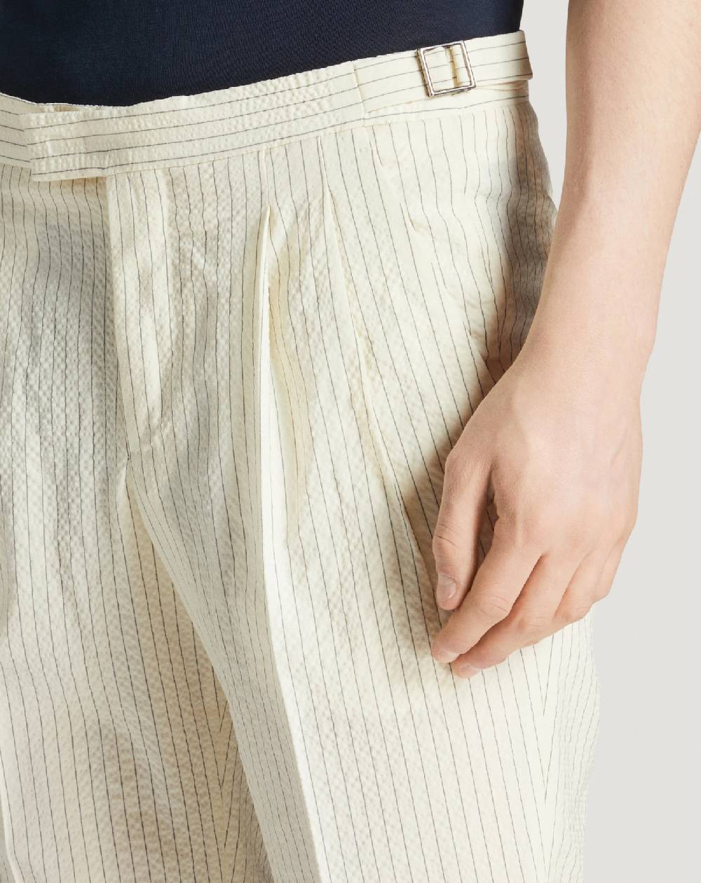 Pt Torino Pantaloni Master in lana seersucker Nuovo