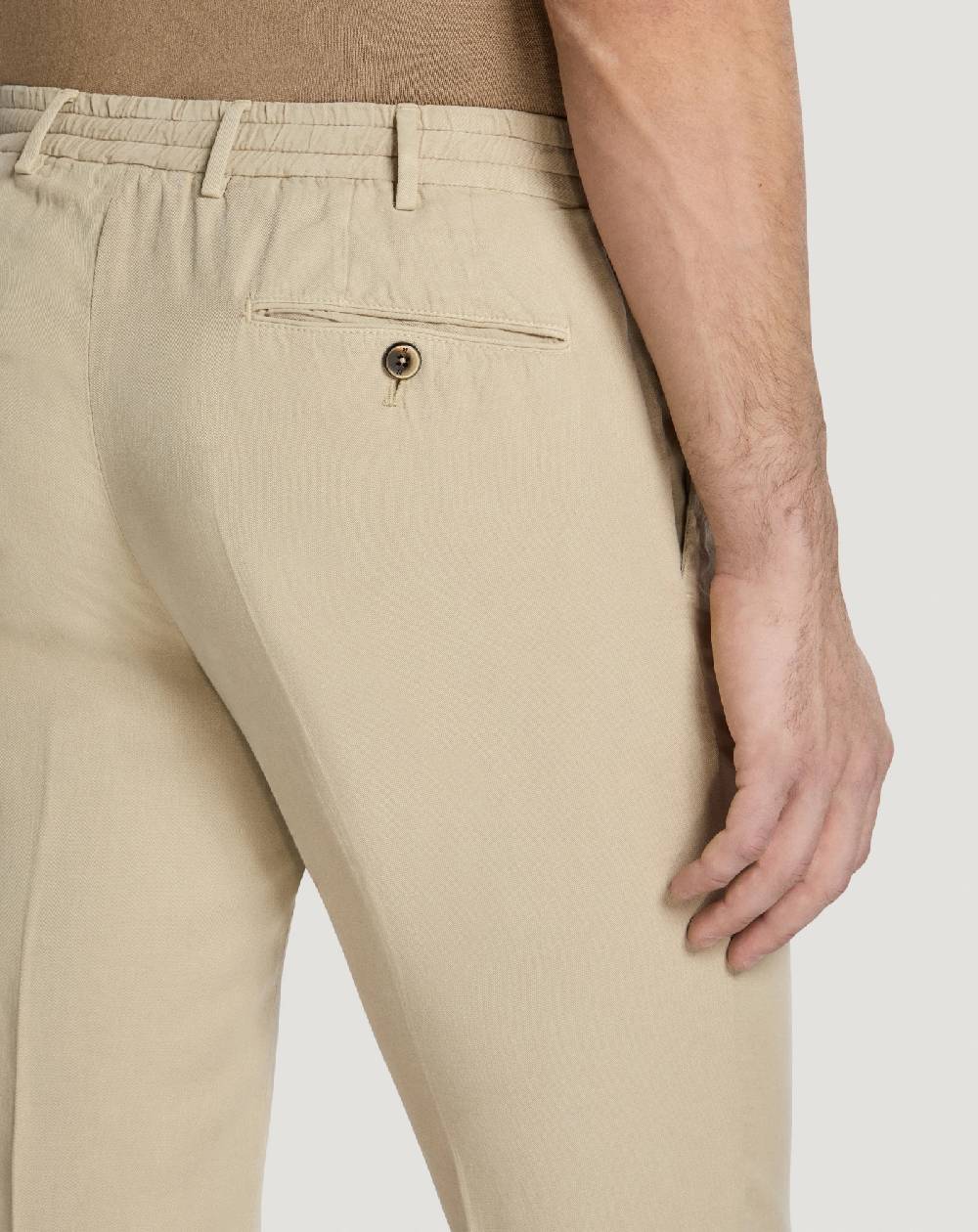 Pt Torino Pantaloni Slim in cotone e lino batavia Qualità Garantita