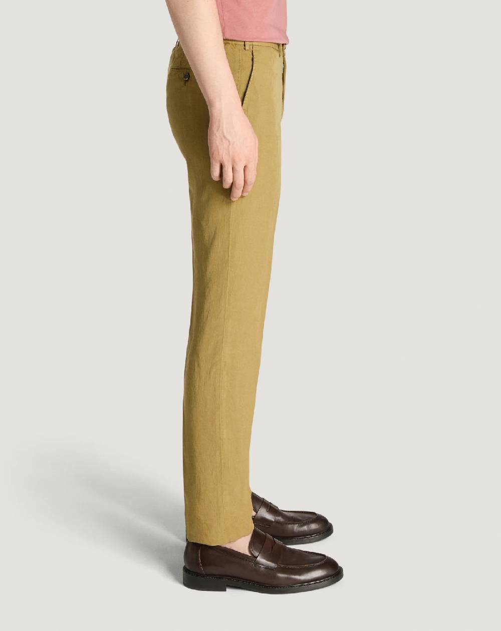 Pt Torino Pantaloni Slim in cotone e lino batavia Fino Al -60%