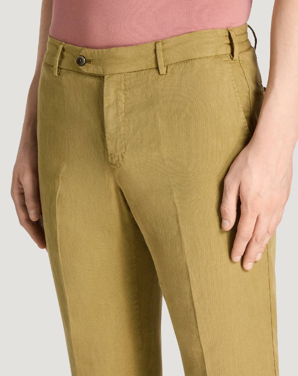 Pt Torino Pantaloni Slim in cotone e lino batavia Fino Al -60%