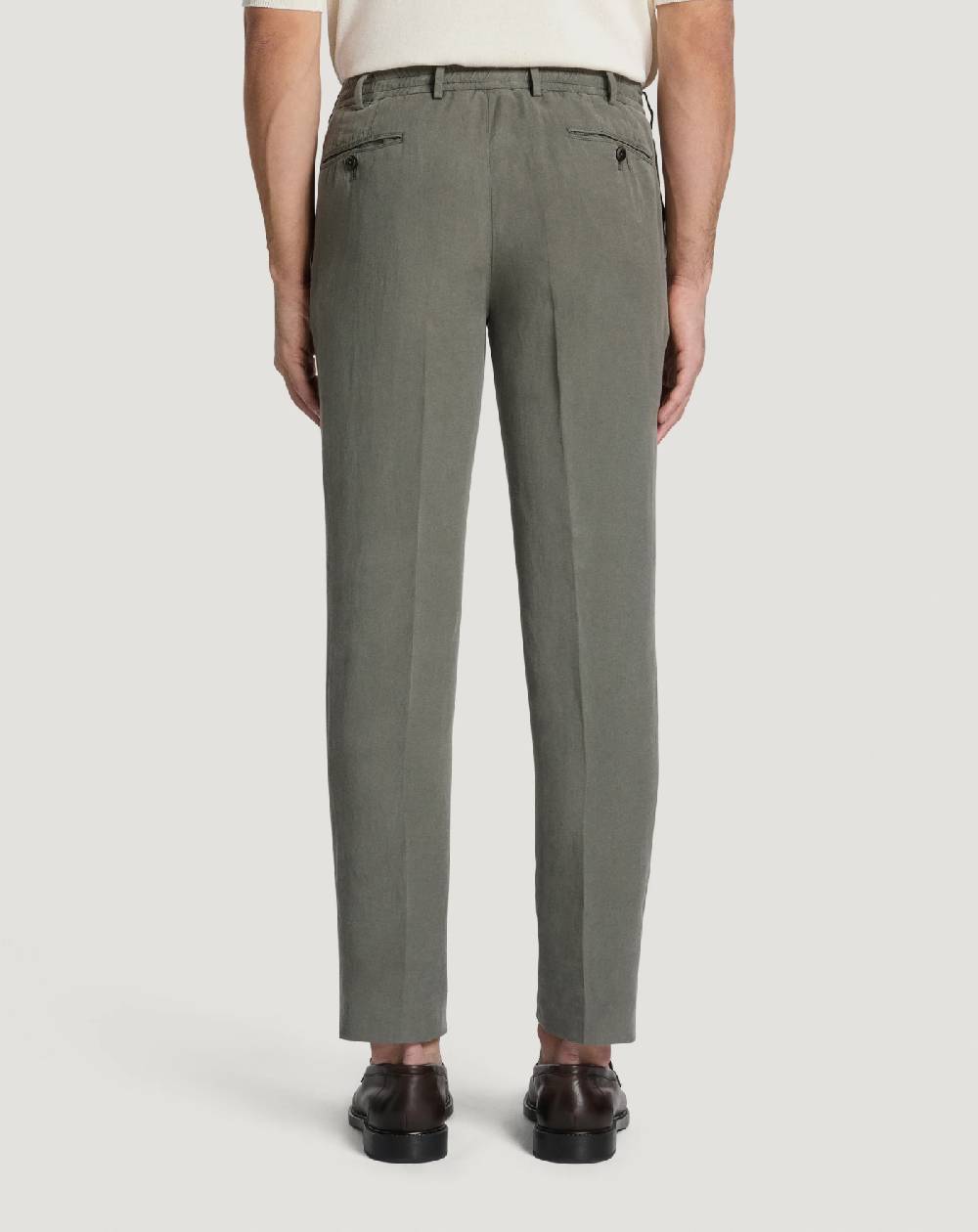 Pt Torino Pantaloni Slim in cotone e lino batavia Prezzo Ridotto