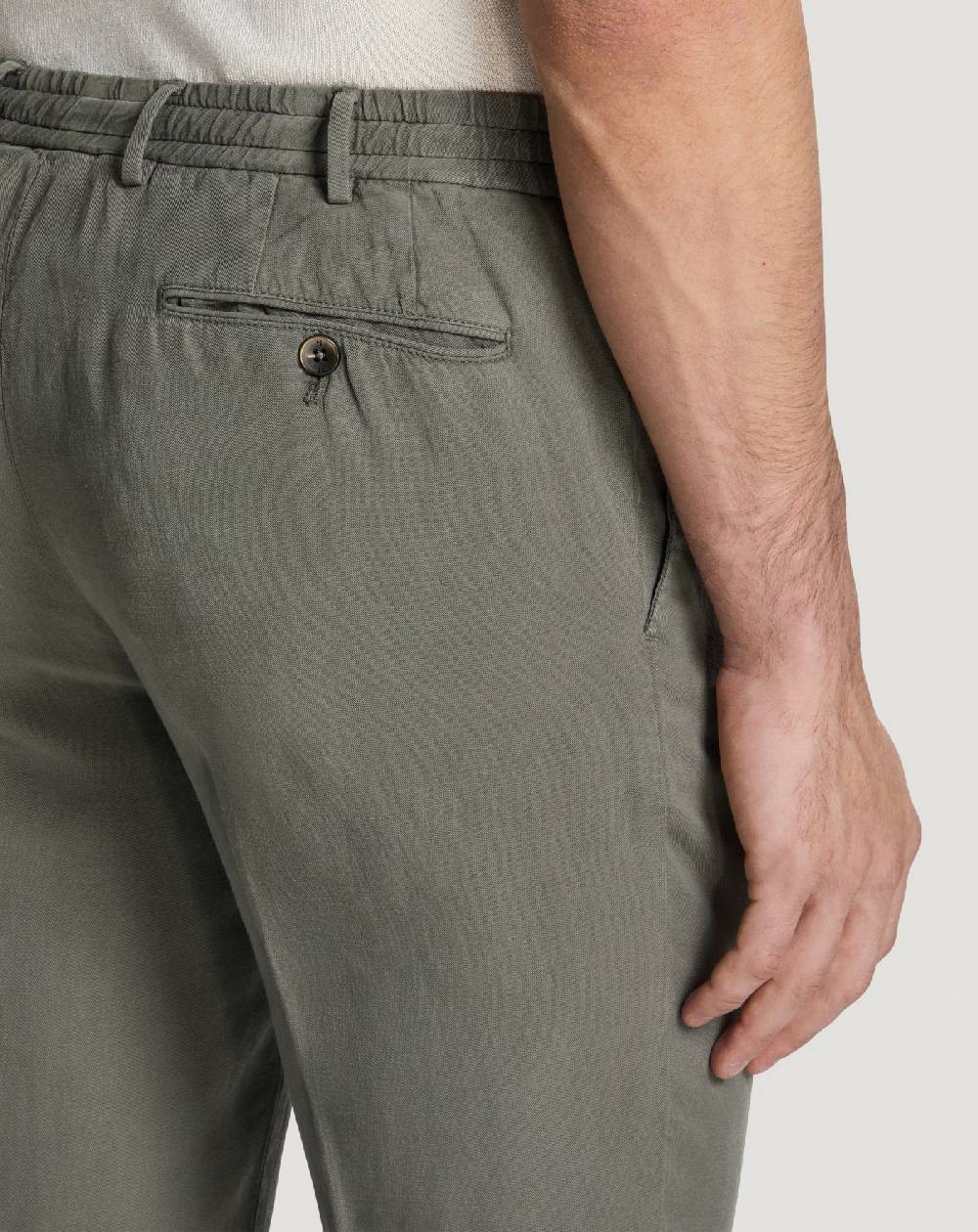 Pt Torino Pantaloni Slim in cotone e lino batavia Prezzo Ridotto