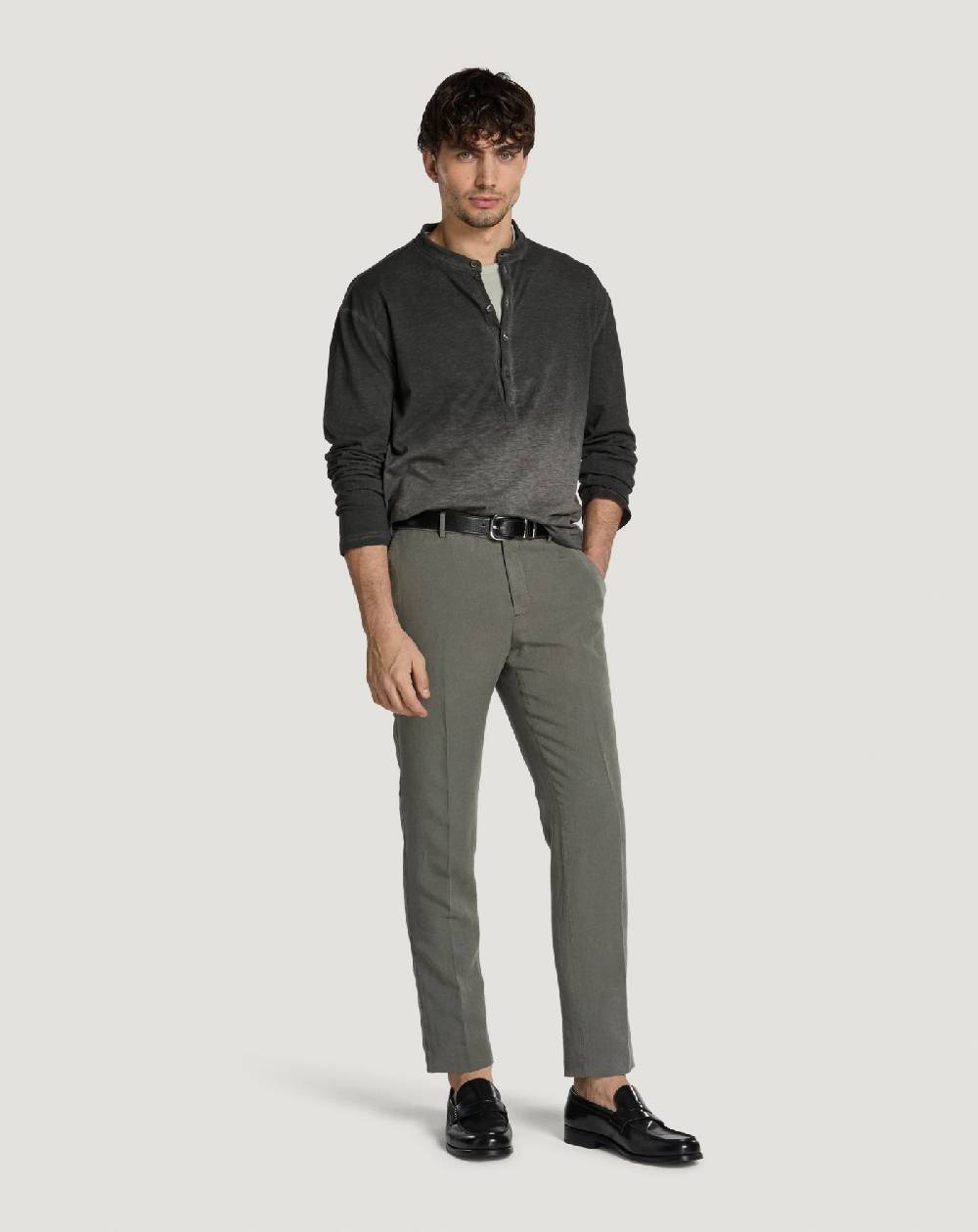Pt Torino Pantaloni Slim in cotone e lino batavia Prezzo Ridotto