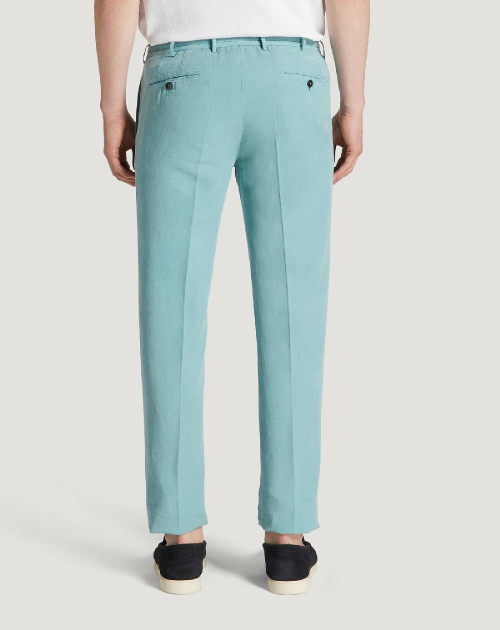Pt Torino Pantaloni Slim in cotone e lino batavia Sottocosto