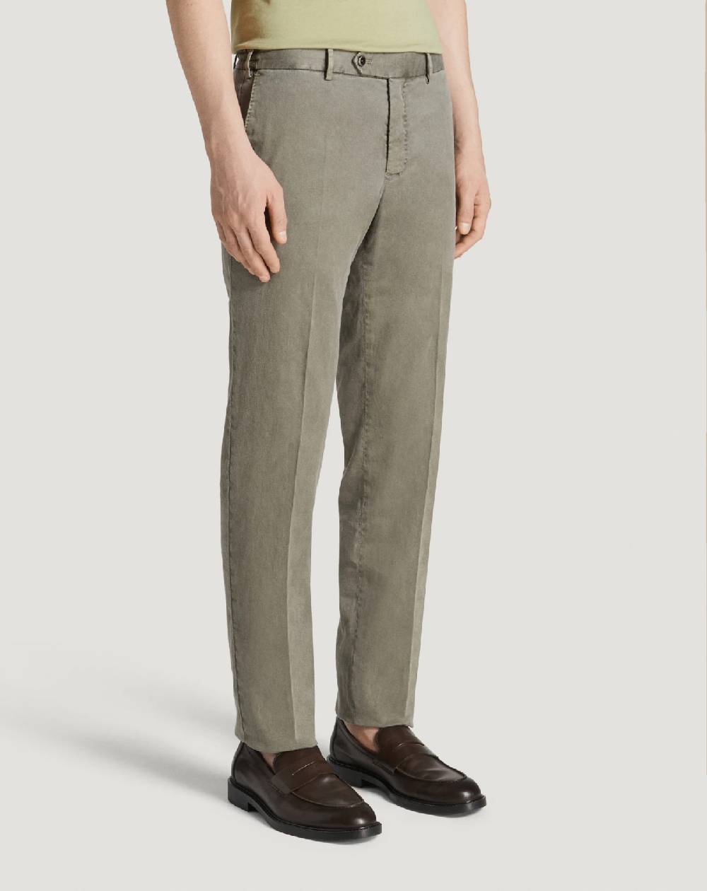 Pt Torino Pantaloni Slim in lino stretch délavé Sconto