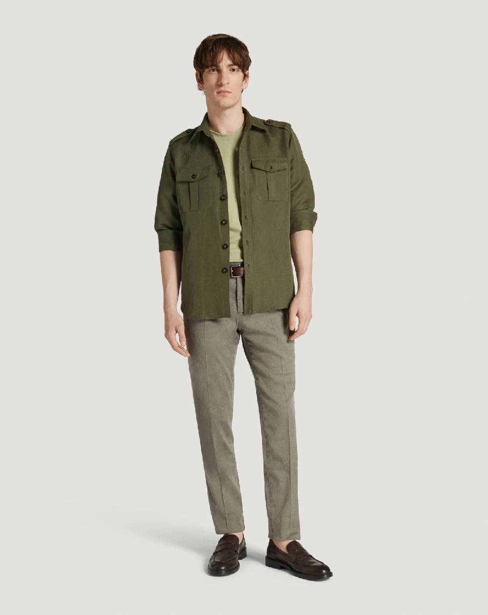 Pt Torino Pantaloni Slim in lino stretch délavé Sconto