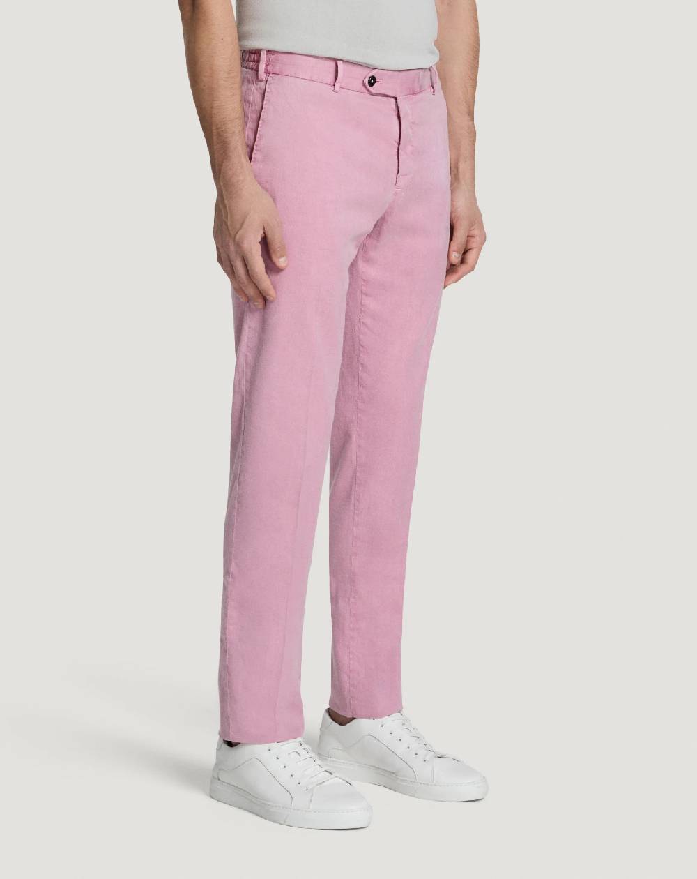 Pt Torino Pantaloni Slim in lino stretch délavé Economico
