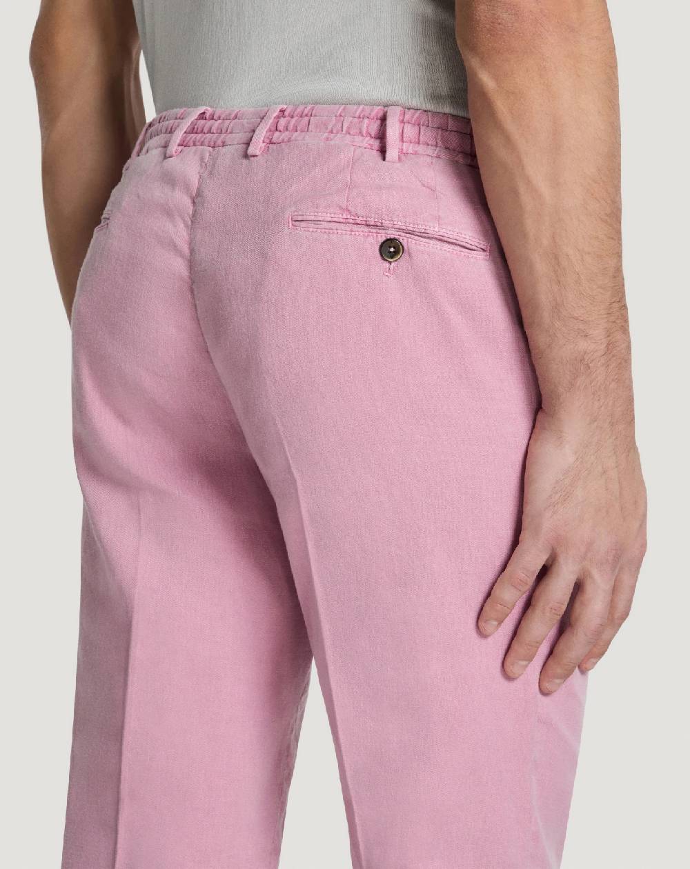 Pt Torino Pantaloni Slim in lino stretch délavé Economico