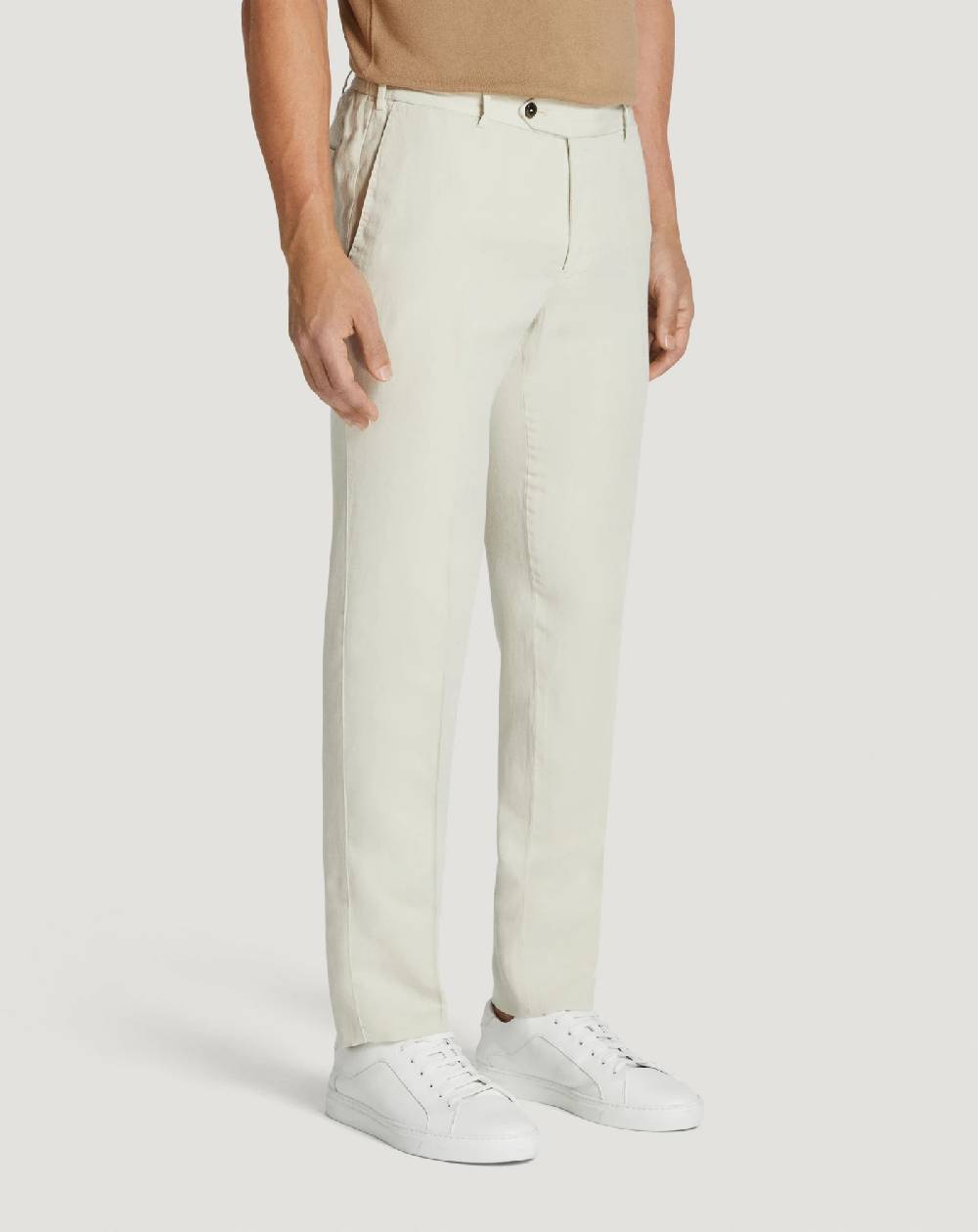 Pt Torino Pantaloni Slim in cotone e lino batavia Outlet