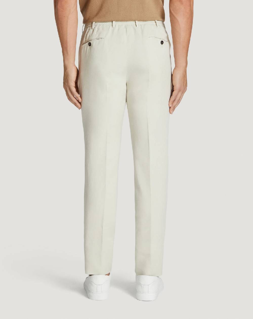 Pt Torino Pantaloni Slim in cotone e lino batavia Outlet