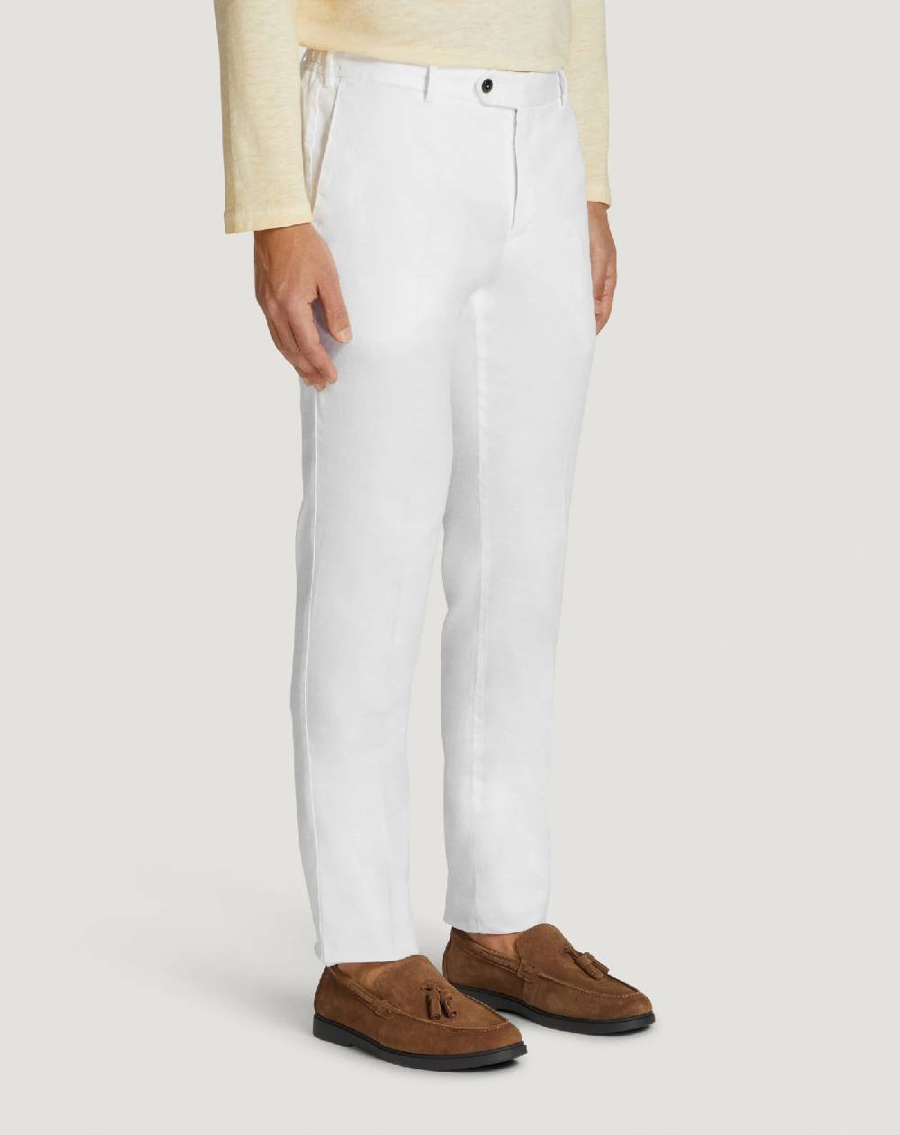Pt Torino Pantaloni Slim in lino stretch délavé Saldi