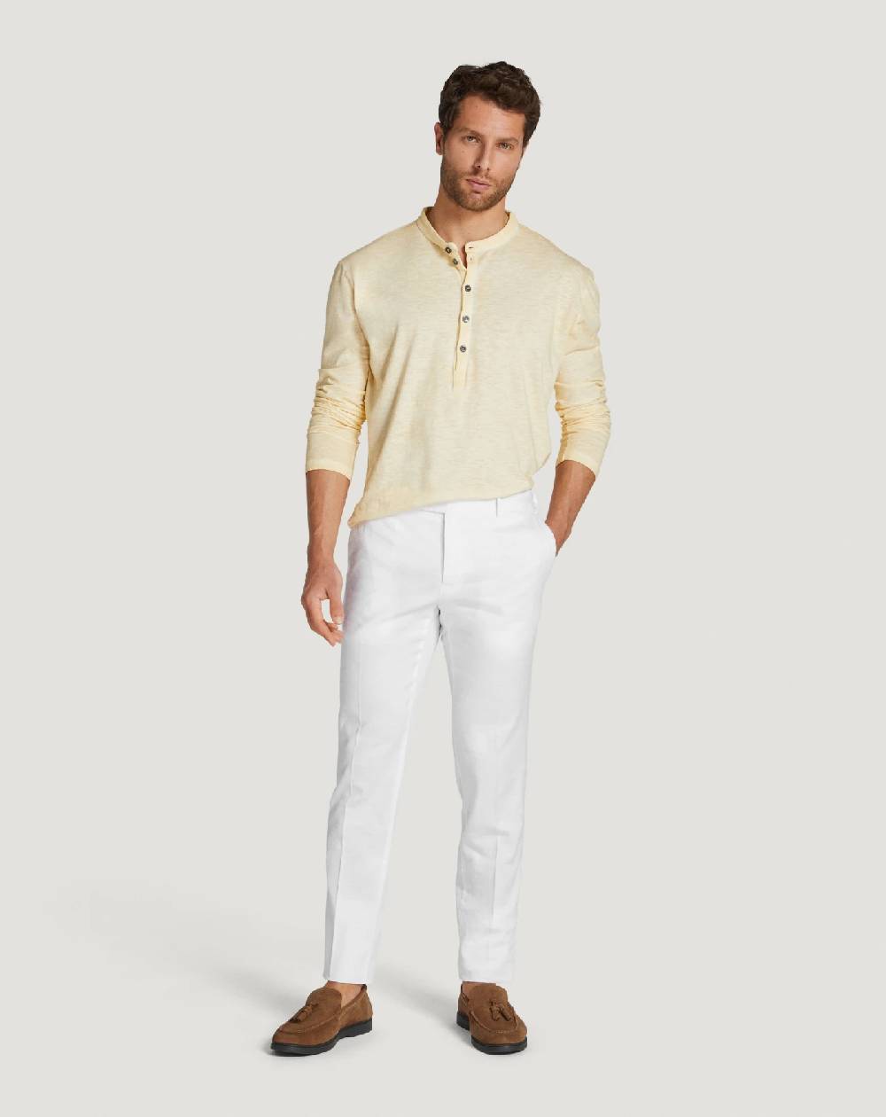 Pt Torino Pantaloni Slim in lino stretch délavé Saldi