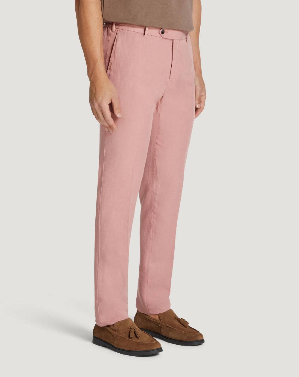 Pt Torino Pantaloni Slim in cotone e lino batavia Vendita Calda