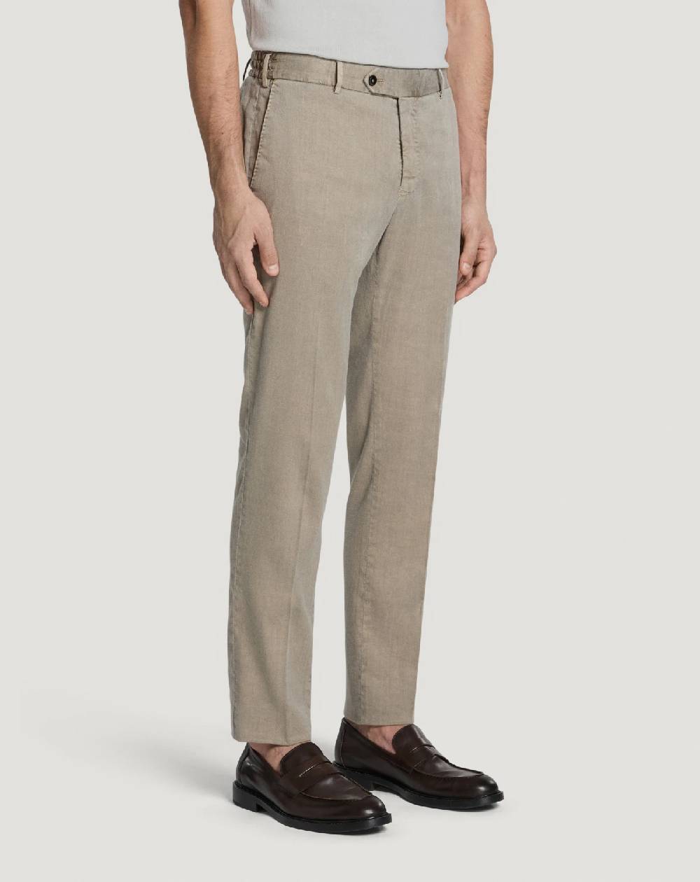 Pt Torino Pantaloni Slim in lino stretch délavé Soddisfazione Garantita