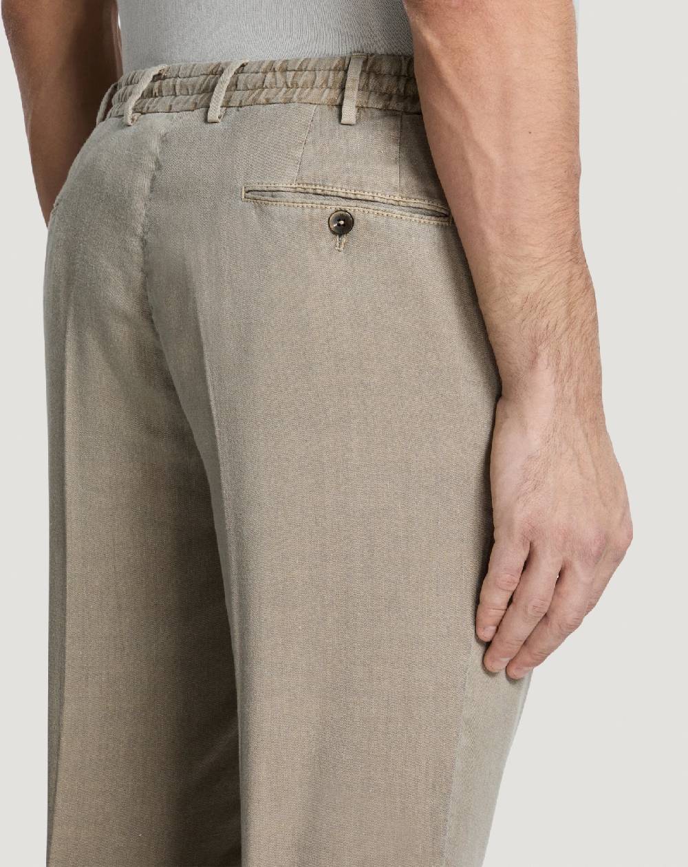 Pt Torino Pantaloni Slim in lino stretch délavé Soddisfazione Garantita