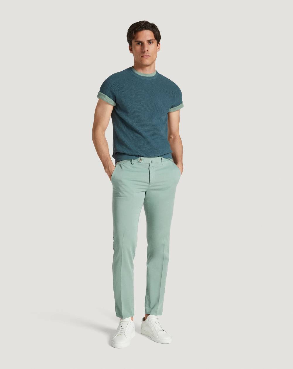 Pt Torino Pantaloni Slim in silkochino Italia