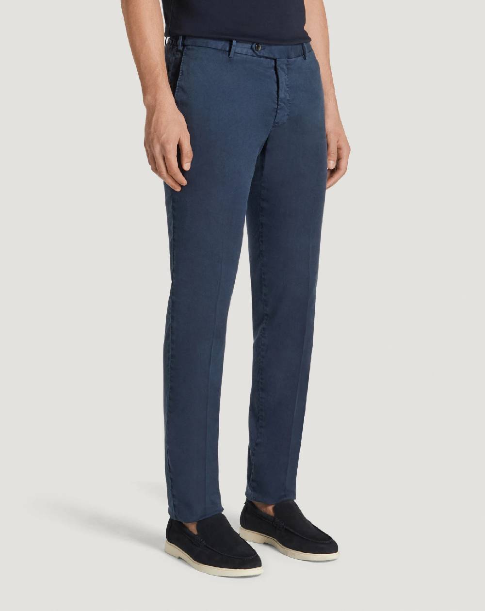 Pt Torino Pantaloni Slim in lino stretch délavé Qualità