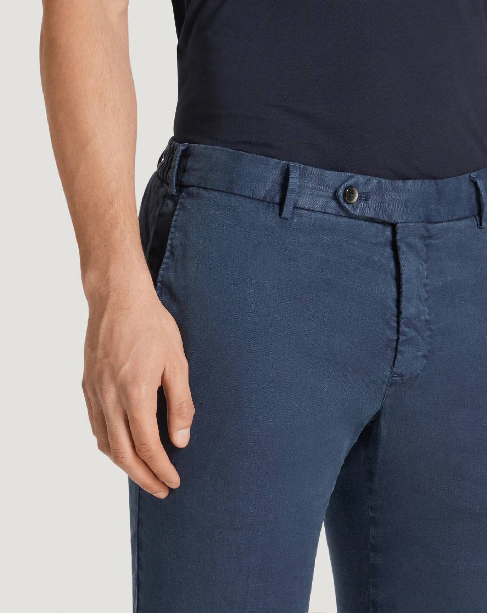 Pt Torino Pantaloni Slim in lino stretch délavé Qualità