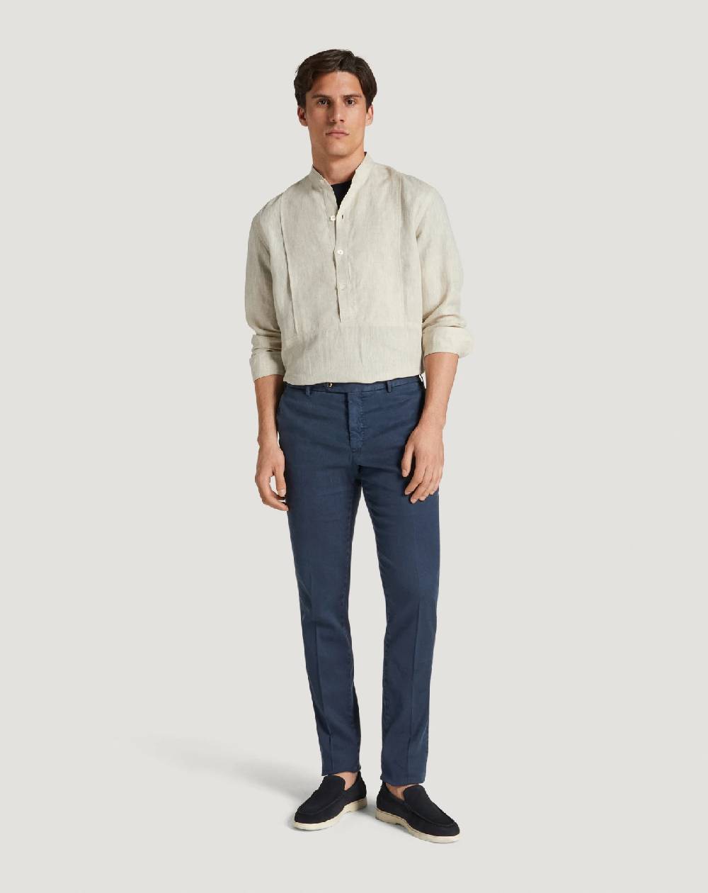 Pt Torino Pantaloni Slim in lino stretch délavé Qualità