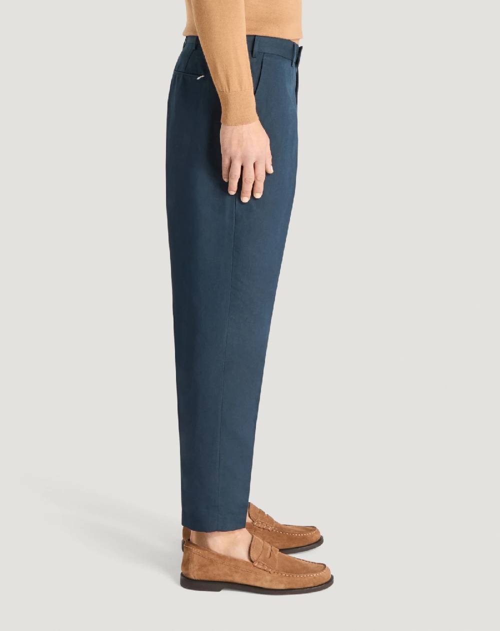 Pt Torino Pantaloni Rebel in gabardina di cotone e lino Sconto
