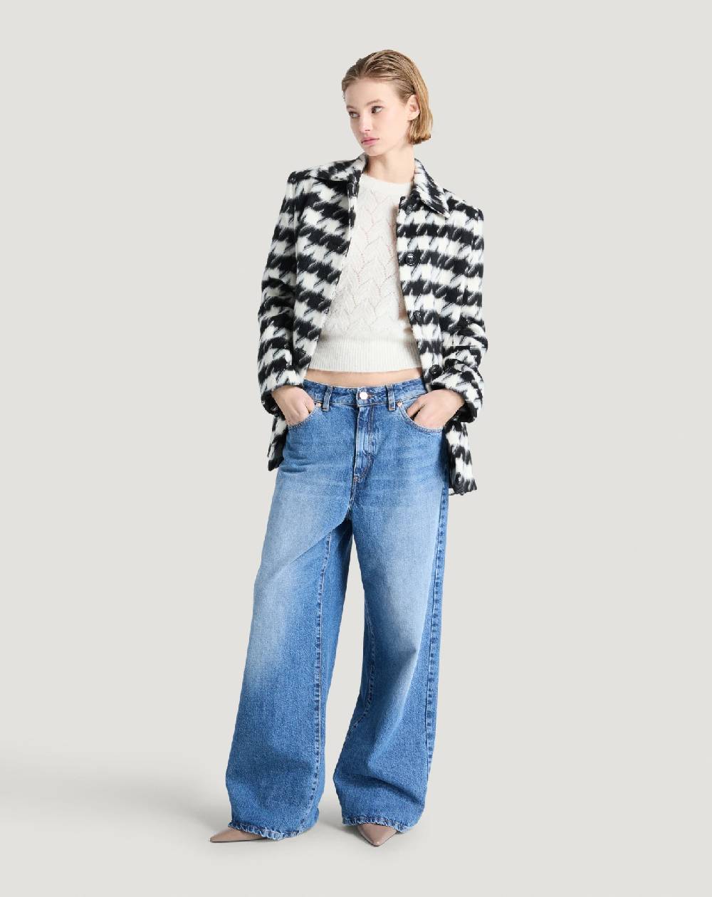 Pt Torino Cappotto in velour pied-de-poule Qualità