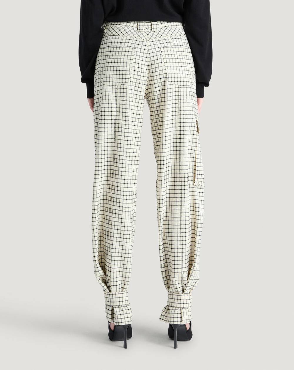 Pt Torino Pantaloni Giselle in lana stretch check Shopping Online