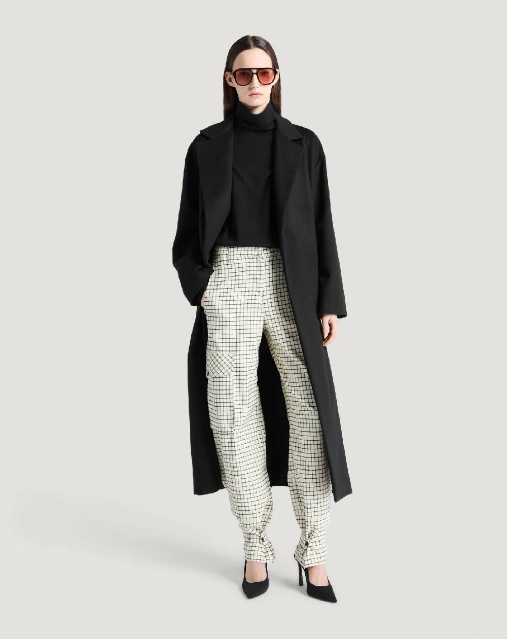 Pt Torino Pantaloni Giselle in lana stretch check Shopping Online