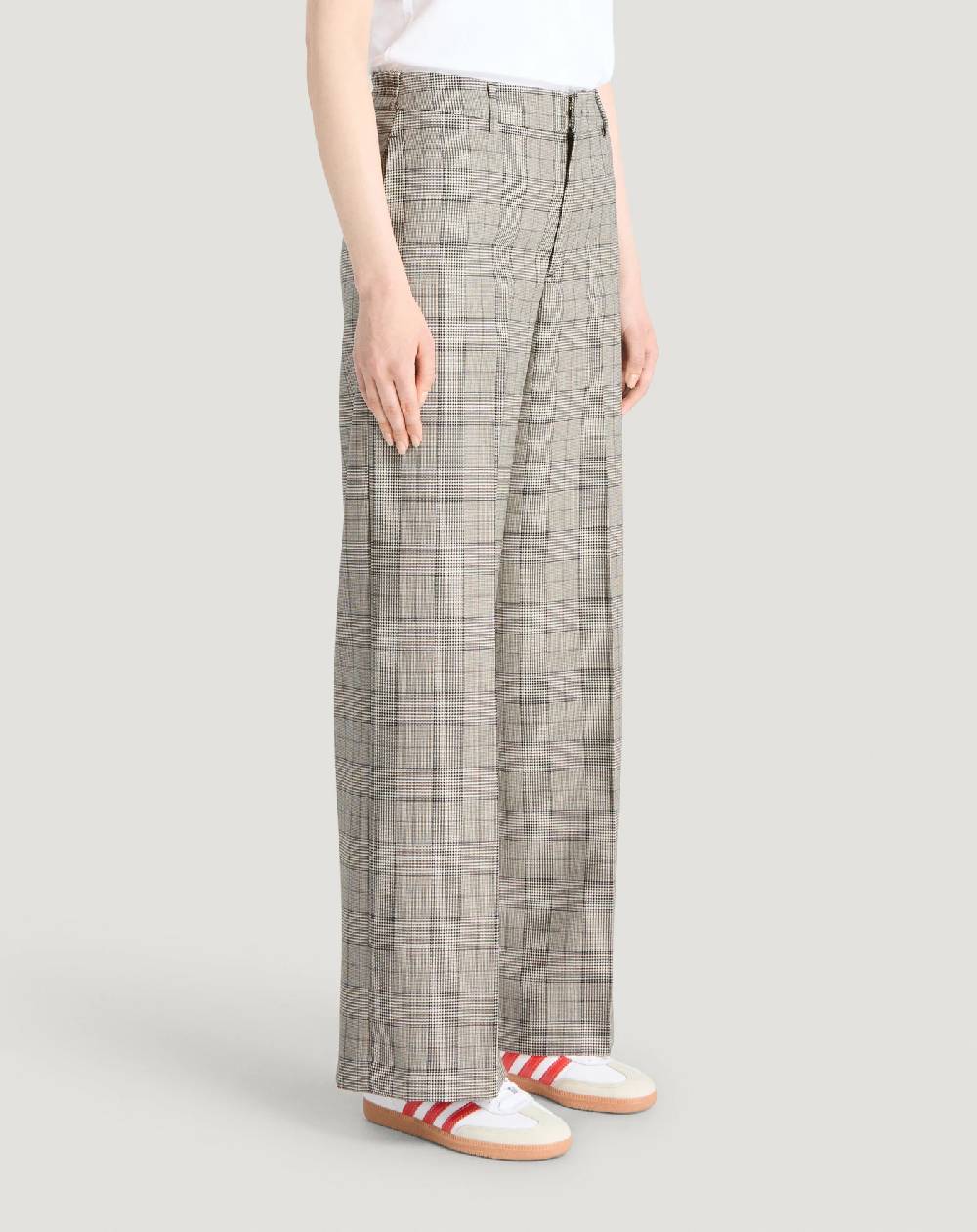 Pt Torino Pantaloni Lorenza in lana check Novità