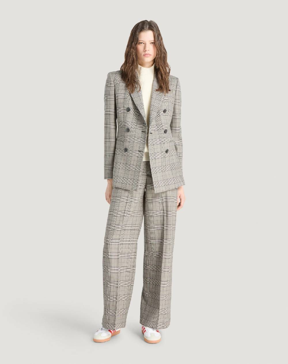 Pt Torino Pantaloni Lorenza in lana check Novità