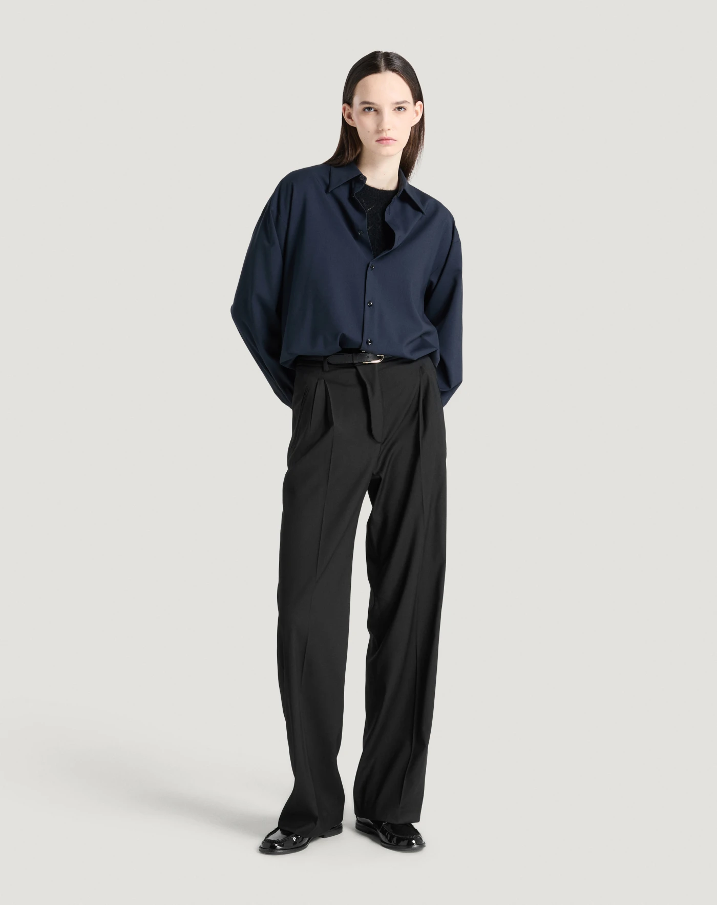 Pt Torino Pantaloni Vivian in twill di lana fluida Nuovo