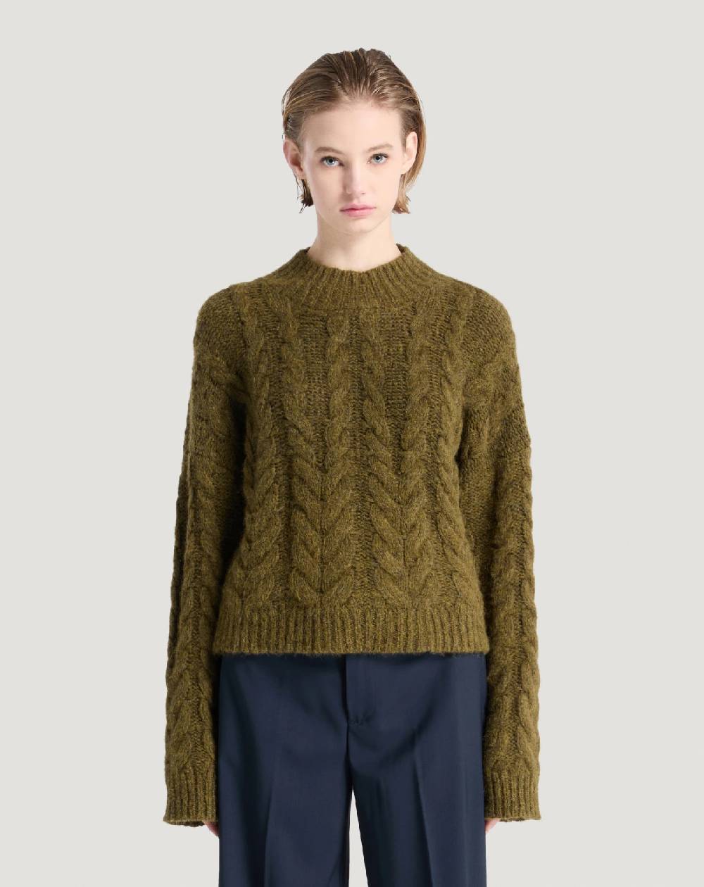 Pt Torino Maglia boxy in misto alpaca Qualità