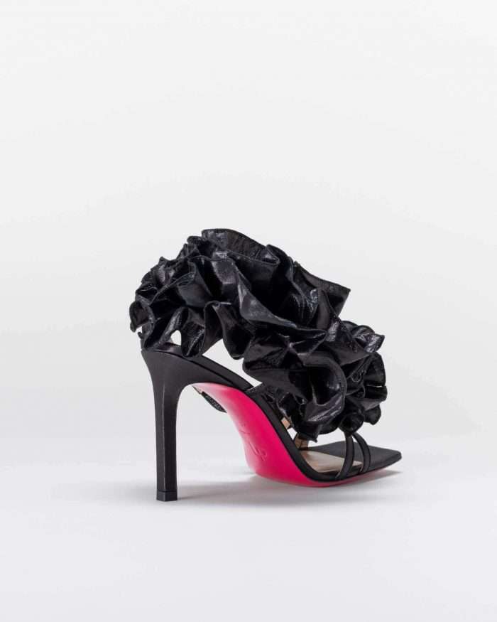 LUCIANO PADOVAN ROUCHE LINE SANDALO EMILY TESSUTO LUREX NERO Soddisfazione Garantita