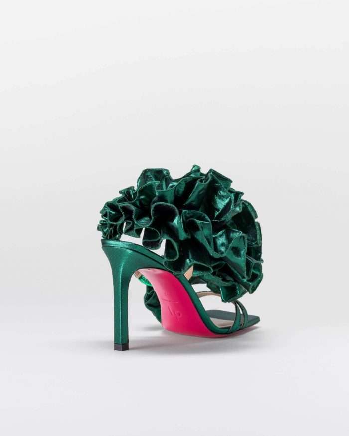 LUCIANO PADOVAN SANDALO EMILY TESSUTO LUREX VERDE Qualità Garantita