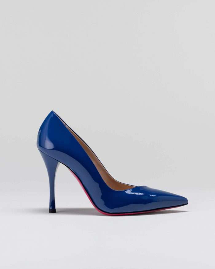 LUCIANO PADOVAN SIMPLE LINE Décolleté Robin PELLE VERNICIATA BLU Consegna Veloce