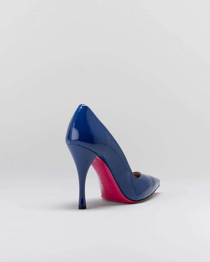 LUCIANO PADOVAN SIMPLE LINE Décolleté Robin PELLE VERNICIATA BLU Consegna Veloce