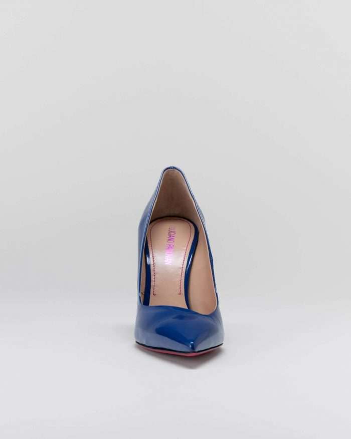 LUCIANO PADOVAN SIMPLE LINE Décolleté Robin PELLE VERNICIATA BLU Consegna Veloce