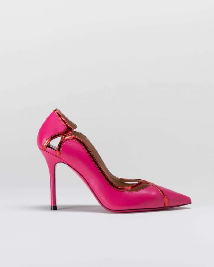 LUCIANO PADOVAN WAVES LINE DÈCOLLETÈ FILADELFIA PELLE FUCSIA ROSSO Prezzo Ridotto