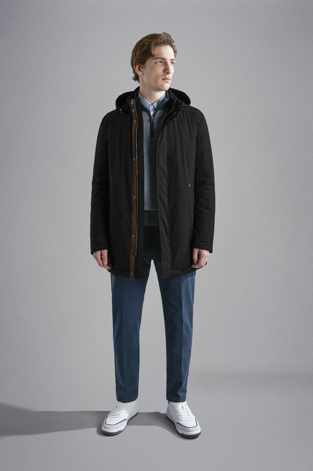 ﻿Paul & Shark Car Coat in Typhoon Platinum Paul & Shark 2025