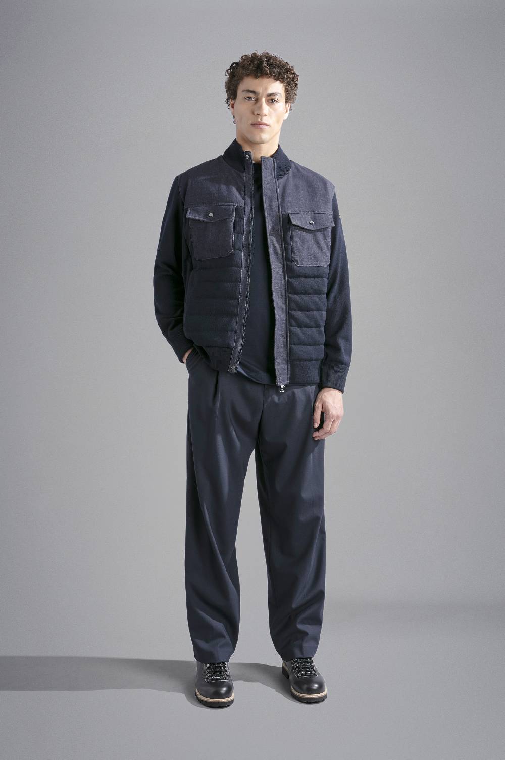 Paul & Shark Maglia Hybrid in lana e denim Paul & Shark Presa
