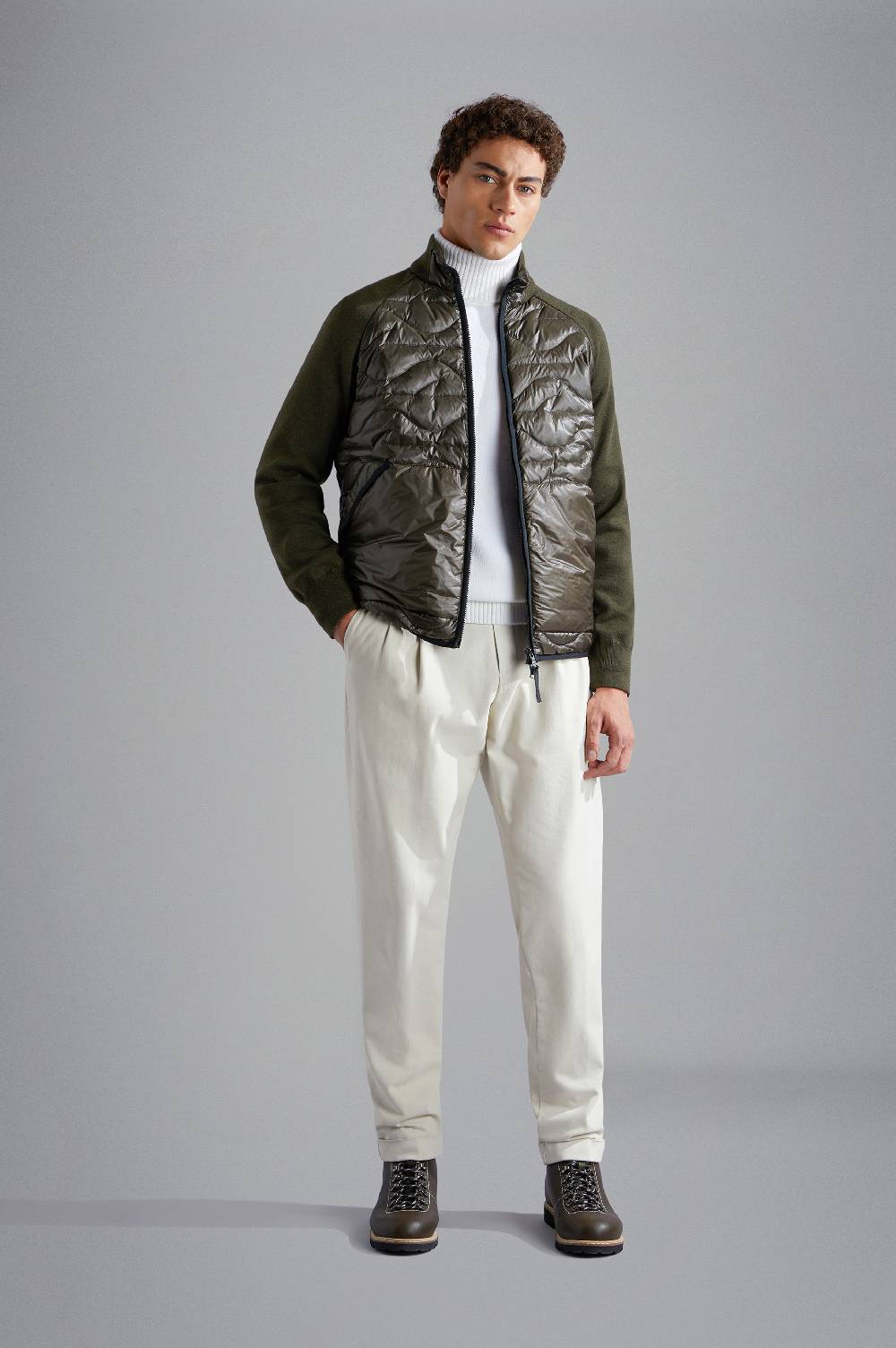 Paul & Shark Maglia Hybrid Monogram in lana e tessuto tecnico Paul & Shark Online