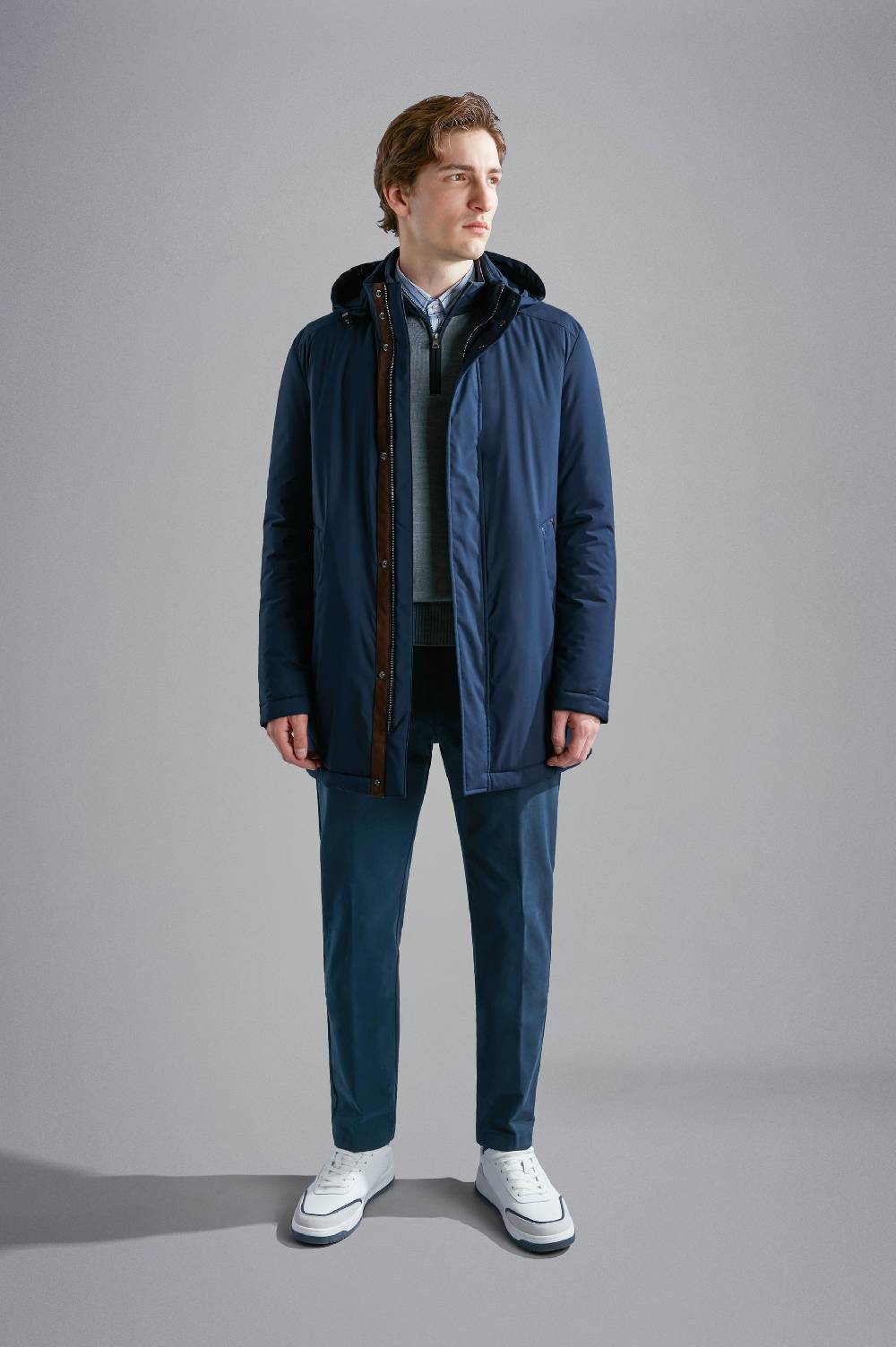 Paul & Shark Car Coat in Typhoon Platinum Paul & Shark Sottocosto
